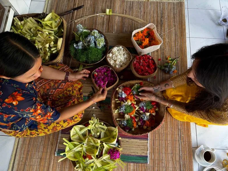 Balinese offering-making